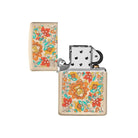 Zippo Vintage Floral Design Flat Sand Lighter-