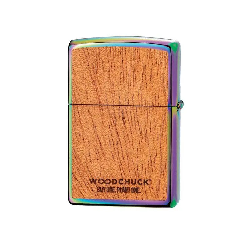 Zippo Woodchuck Mahogany Leaves Lighter-