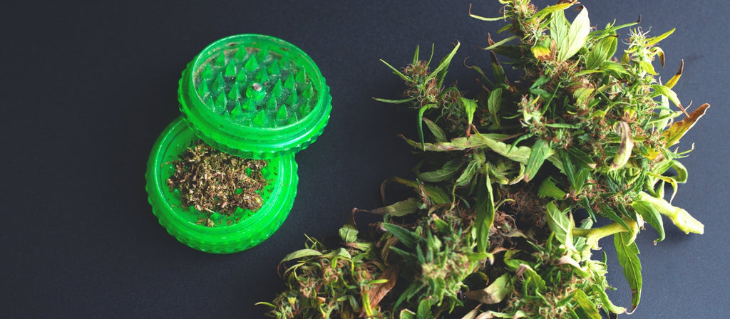 Acrylic grinder with cannabis