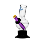 Small Glass Bong With Purple Metal Stem