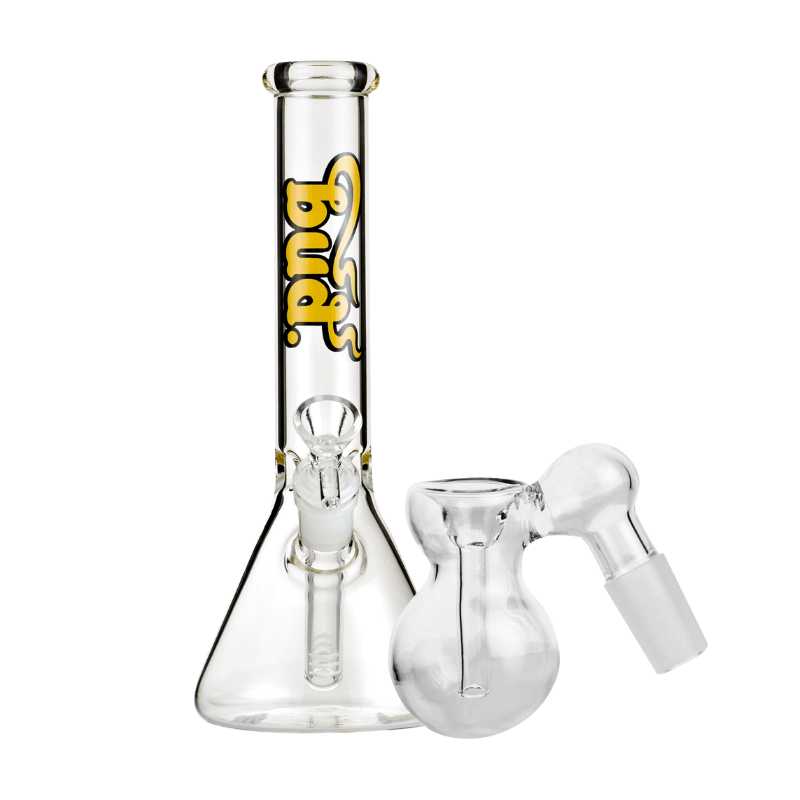 Bud Beaker Bong 25cm Bundle-Bud-Beaker-Bong-25cm-Bulb-Ash-Catcher-14mm-Clear