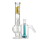 Bud Bent Bubble Bong Bundle-ClearShowerheadAshCatcher-Teal