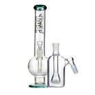 Bud Bent Bubble Bong Bundle-TealShowerheadAshCatcher-Clear