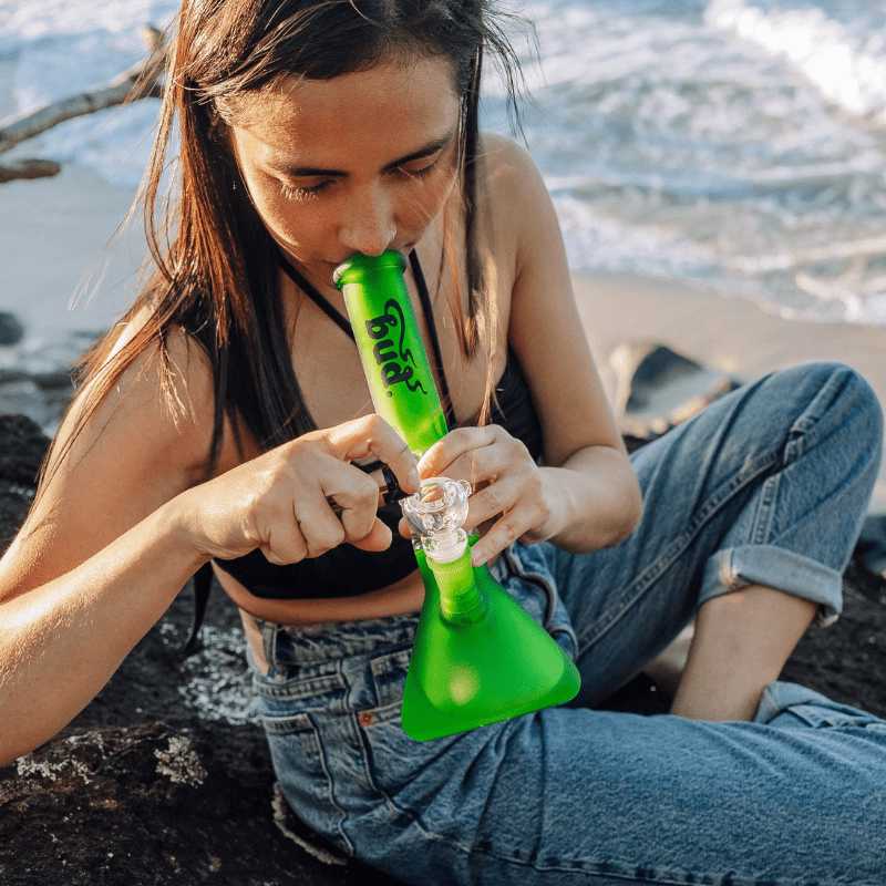 Bud Fluoro Tree Percolator Bong 28cm - Green-
