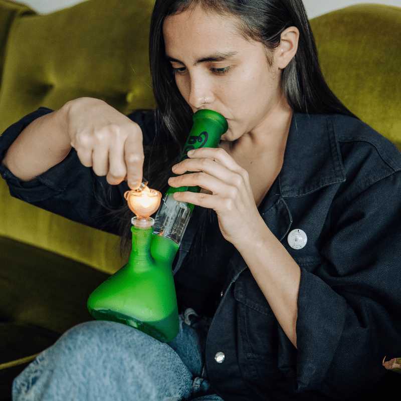 Bud Fluoro Tree Percolator Bong 28cm - Green-