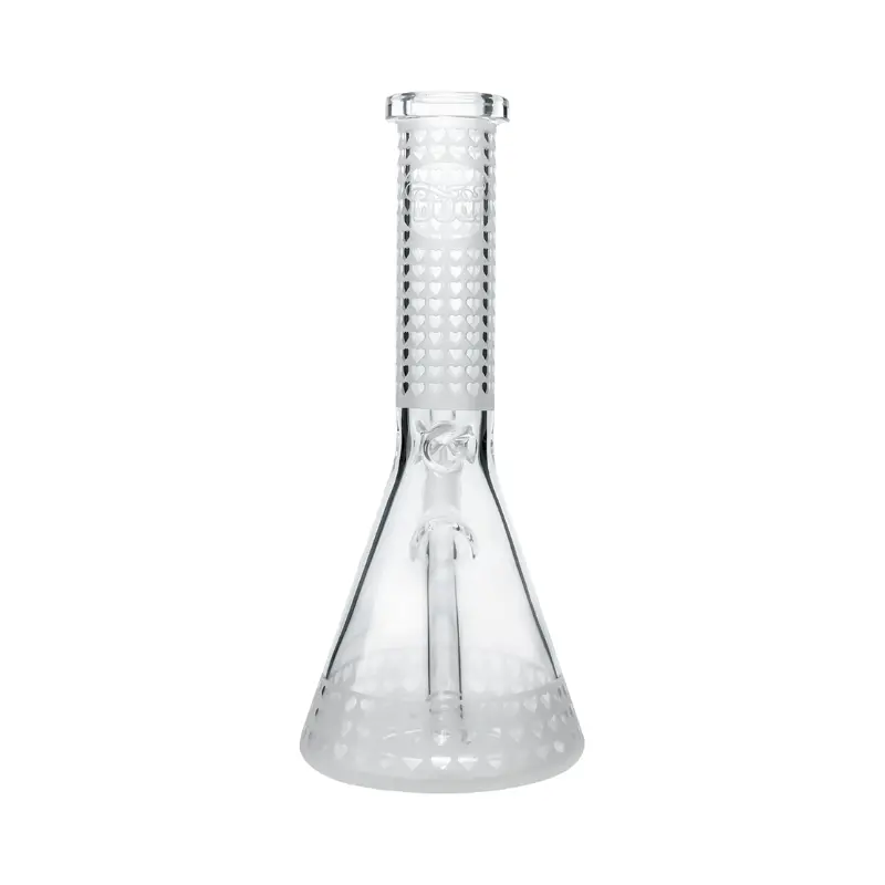 Bud Frosted Hearts Beaker Bong 25cm-