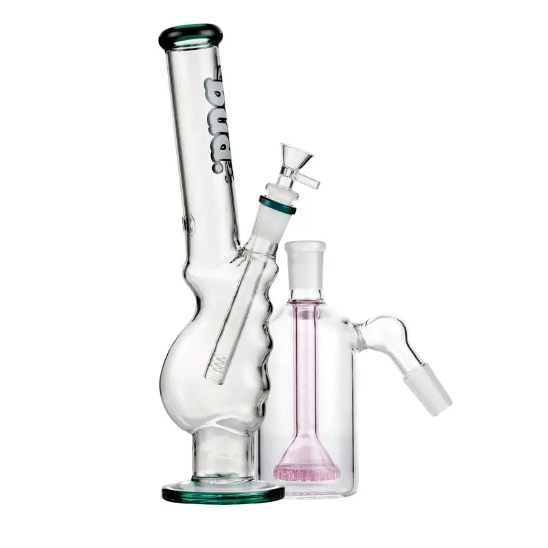 Bud Gripper Bong Bundle-Teal-Showerhead-Ash-Catcher-Pink