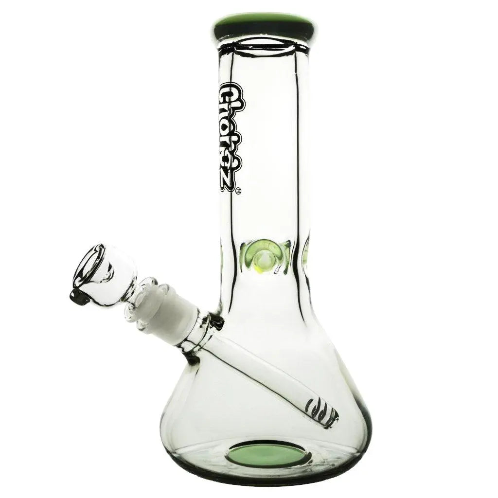Chongz Big Bad Bob 9mm Glass Beaker Bong 25cm - Black & Green Accents-