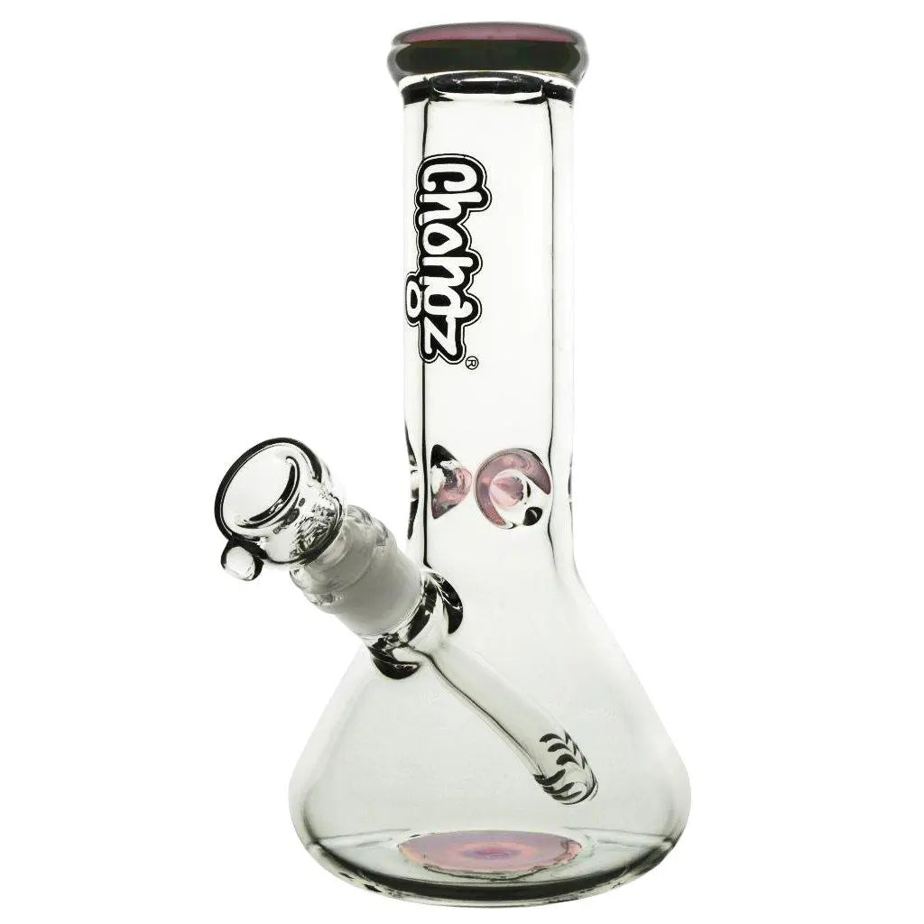 Chongz Big Bad Bob 9mm Glass Beaker Bong 25cm - Black & Pink Accents-