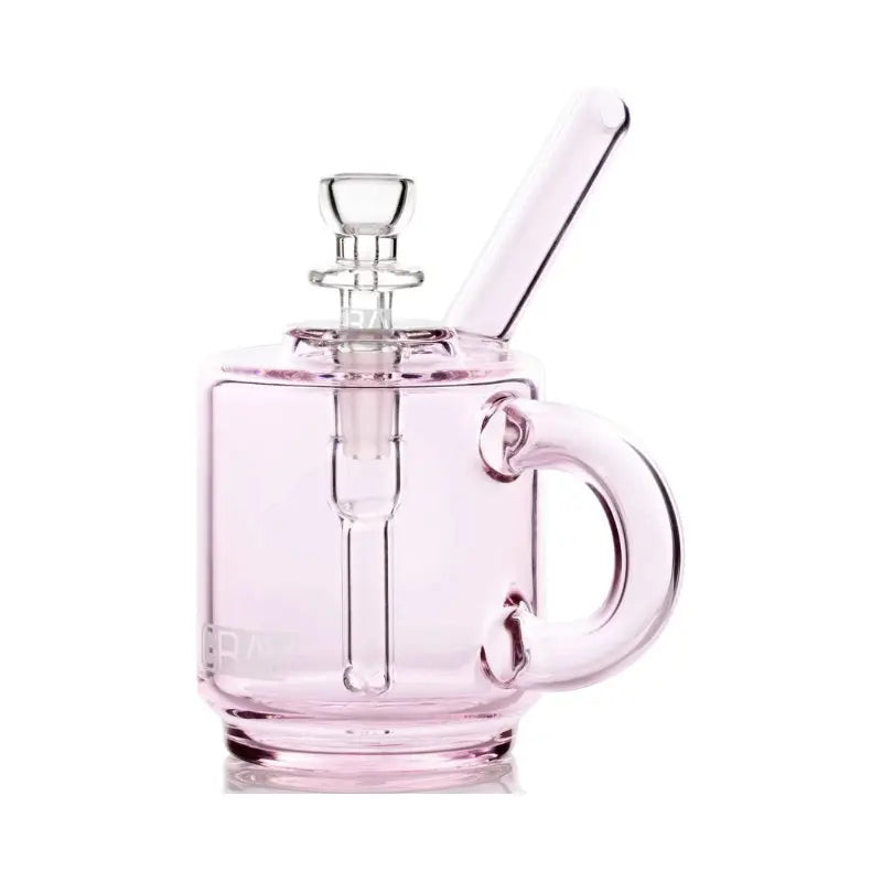 GRAV Coffee Mug Pocket Bubbler Bong 12cm Pink Glass Bongs Australia