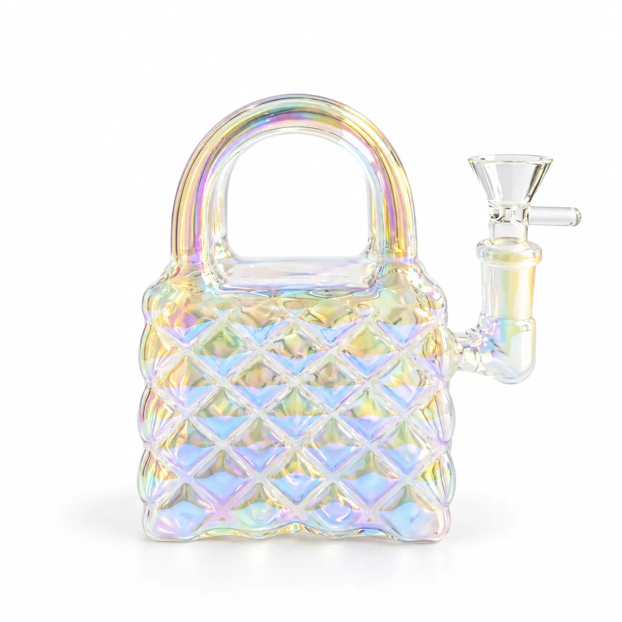 Glass Handbag Bong 13cm - Amber-