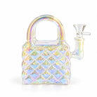 Glass Handbag Bong 13cm - Amber-