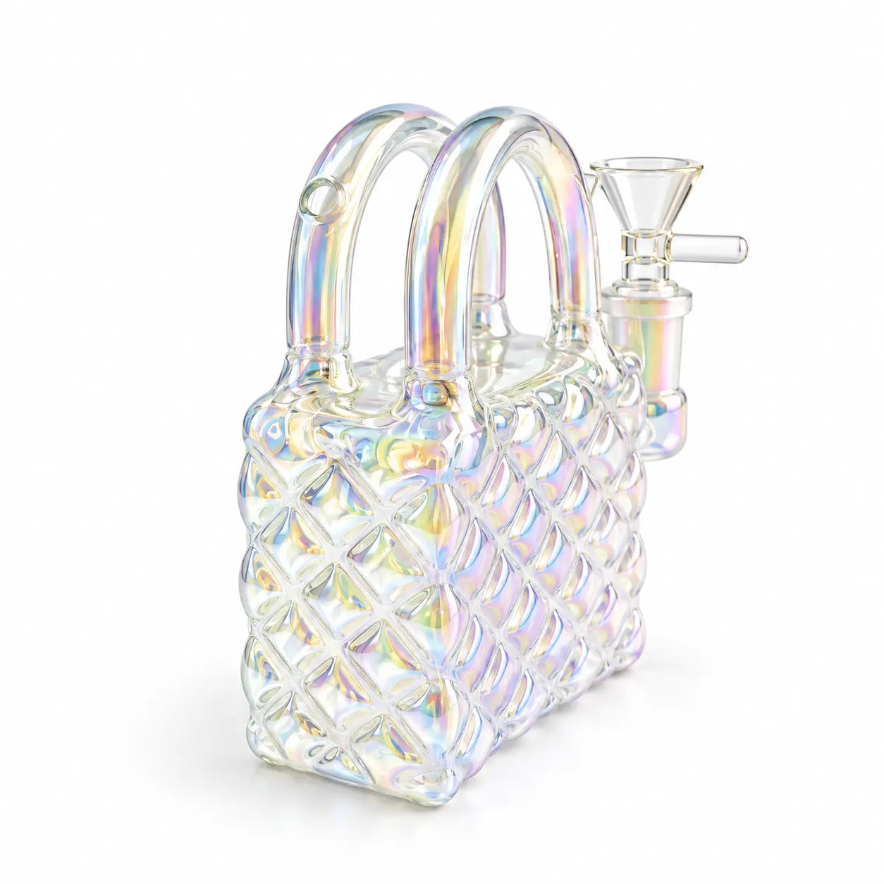 Glass Handbag Bong 13cm - Amber-