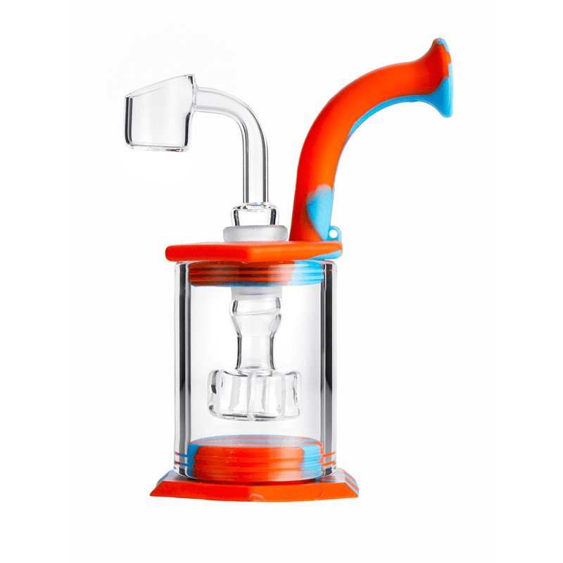 Glass and Silicone Dab Rig 14cm - Assorted Colours-