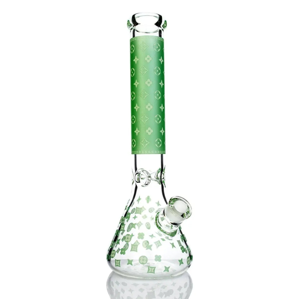 Louie Weed Glow In The Dark Beaker Bong 38cm - Green-