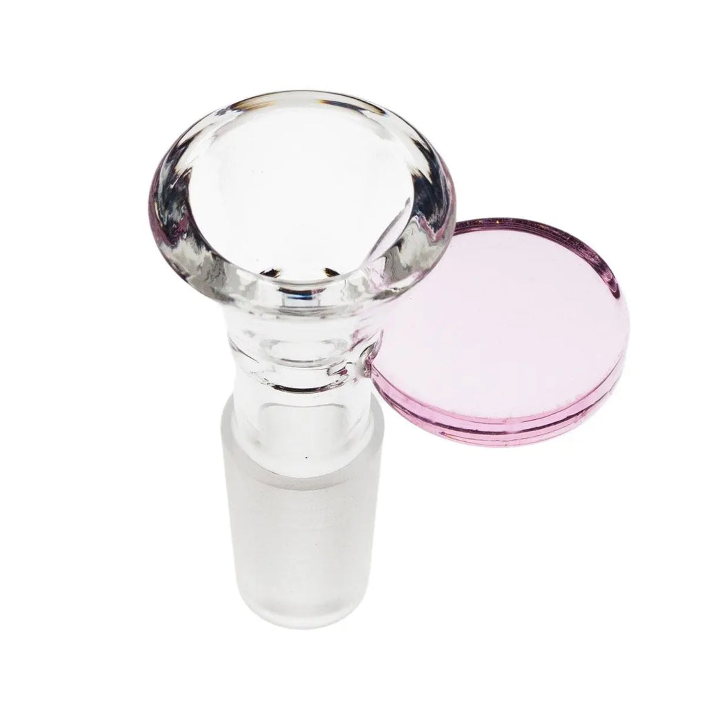 Coin Handle Accent Glass Cone Piece 18mm-Pink