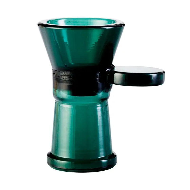 Coin Handle Female Glass Cone Piece 18mm-Teal