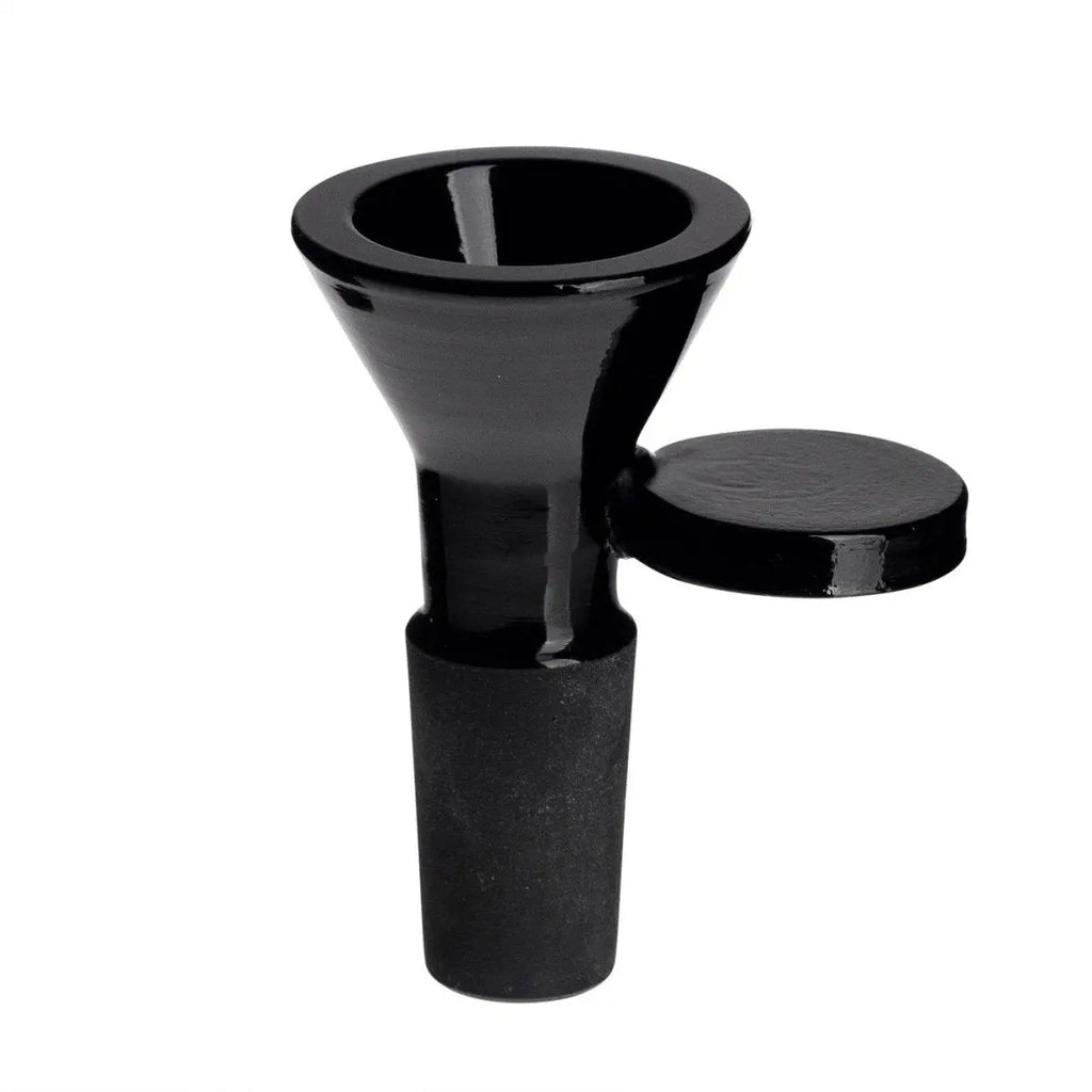 Coin Handle Glass Cone Piece 14mm-Black