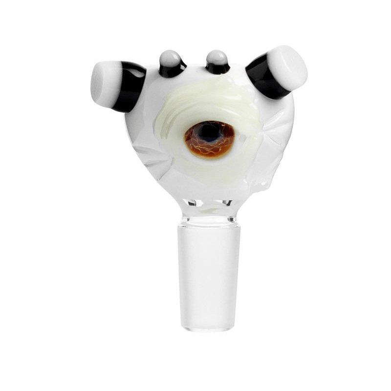 Frank Loves Glass Eyeball Cone Piece 14mm - Glow In The Dark-Brown