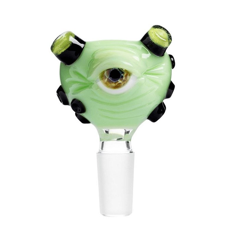 Frank Loves Glass Eyeball Cone Piece 14mm - Lime Green-Green