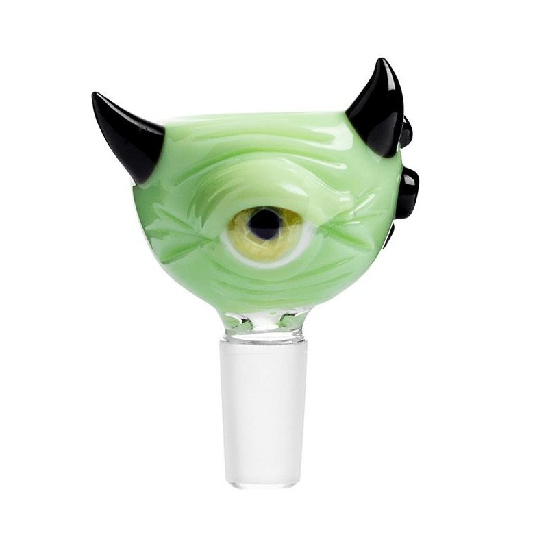 Frank Loves Glass Eyeball Cone Piece 14mm - Lime Green-Yellow