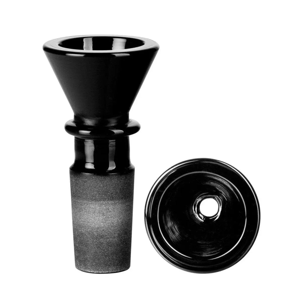 Ribbed Glass Cone Piece 14mm-Black