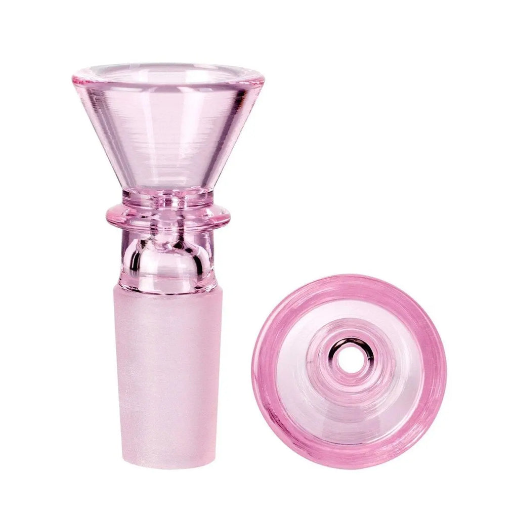 Ribbed Glass Cone Piece 14mm-Pink