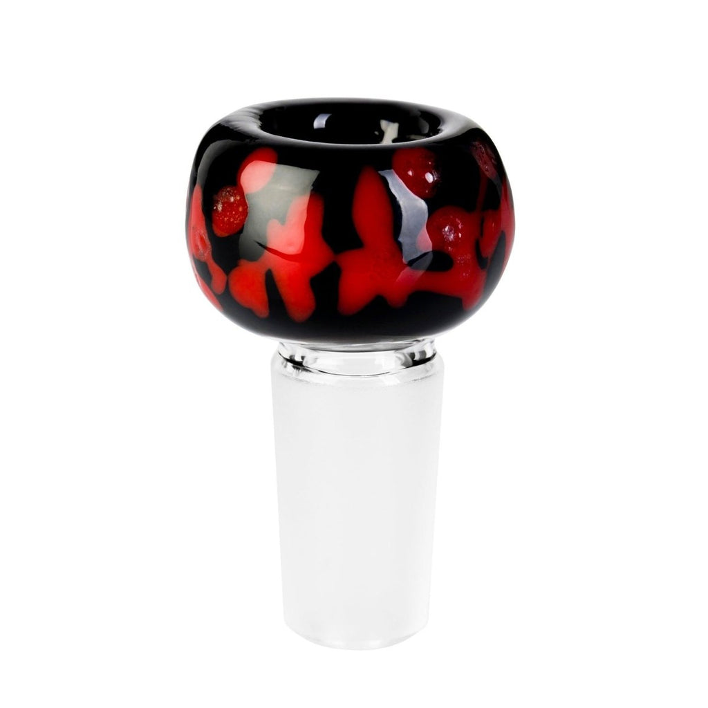 Tribal Glass Cone Piece 14mm - Black & Red-