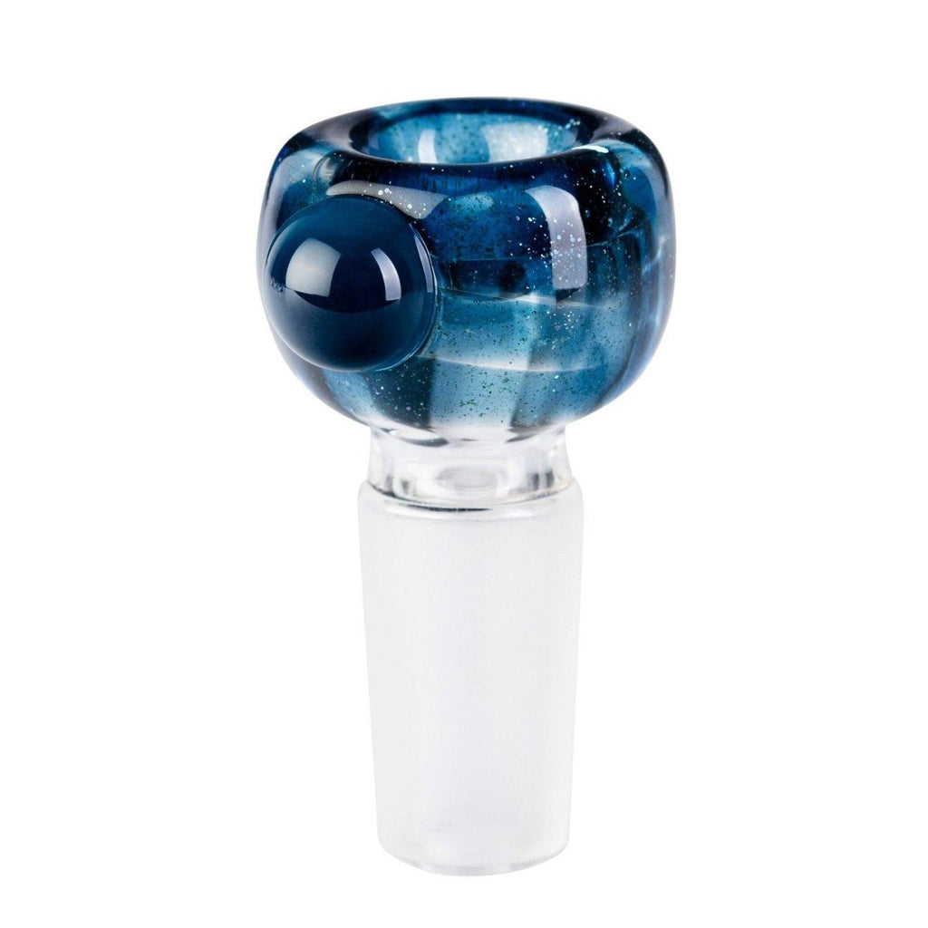 Tribal Glass Cone Piece 14mm - Blue Glitter-