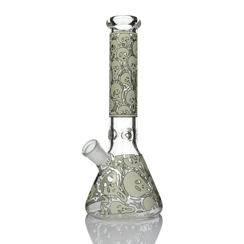 Scream Glow In The Dark Beaker Bong 25cm - White-