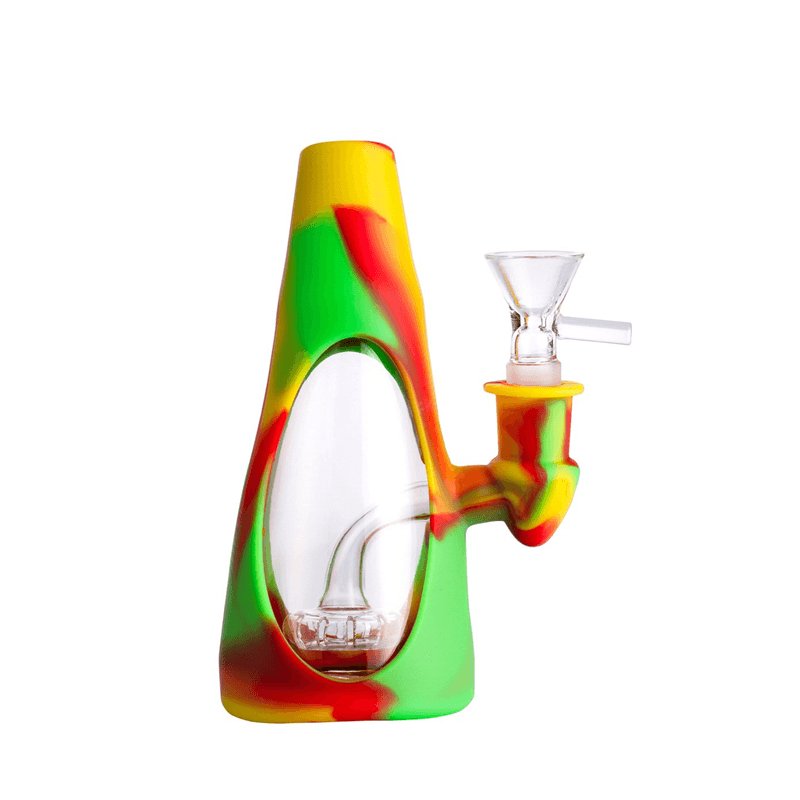 Volcano Glass and Silicone Bong 15cm - Assorted Colours-