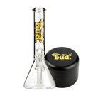 Bud Beaker Bong 25cm & Grinder Bundle-Clear-Black