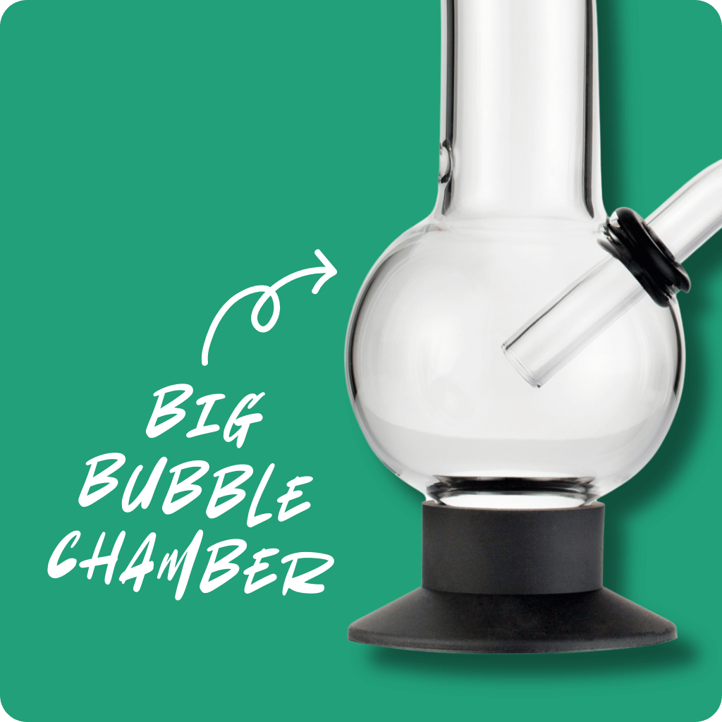 Bud Double Chamber Bubble Bong 29cm – Glass Bongs Australia