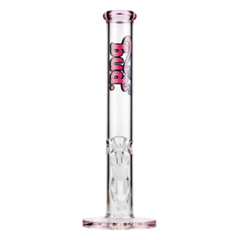 Bud Straight Tube Bong 30cm - Pink