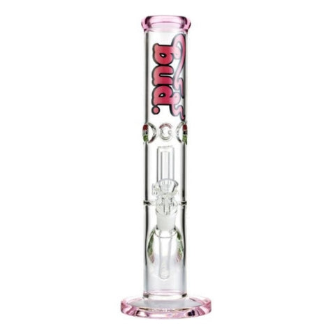 Bud Straight Tube Matrix Percolator Bong 35cm - Pink
