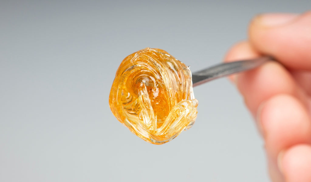 Cannabis concentrate on the end of a dab tool