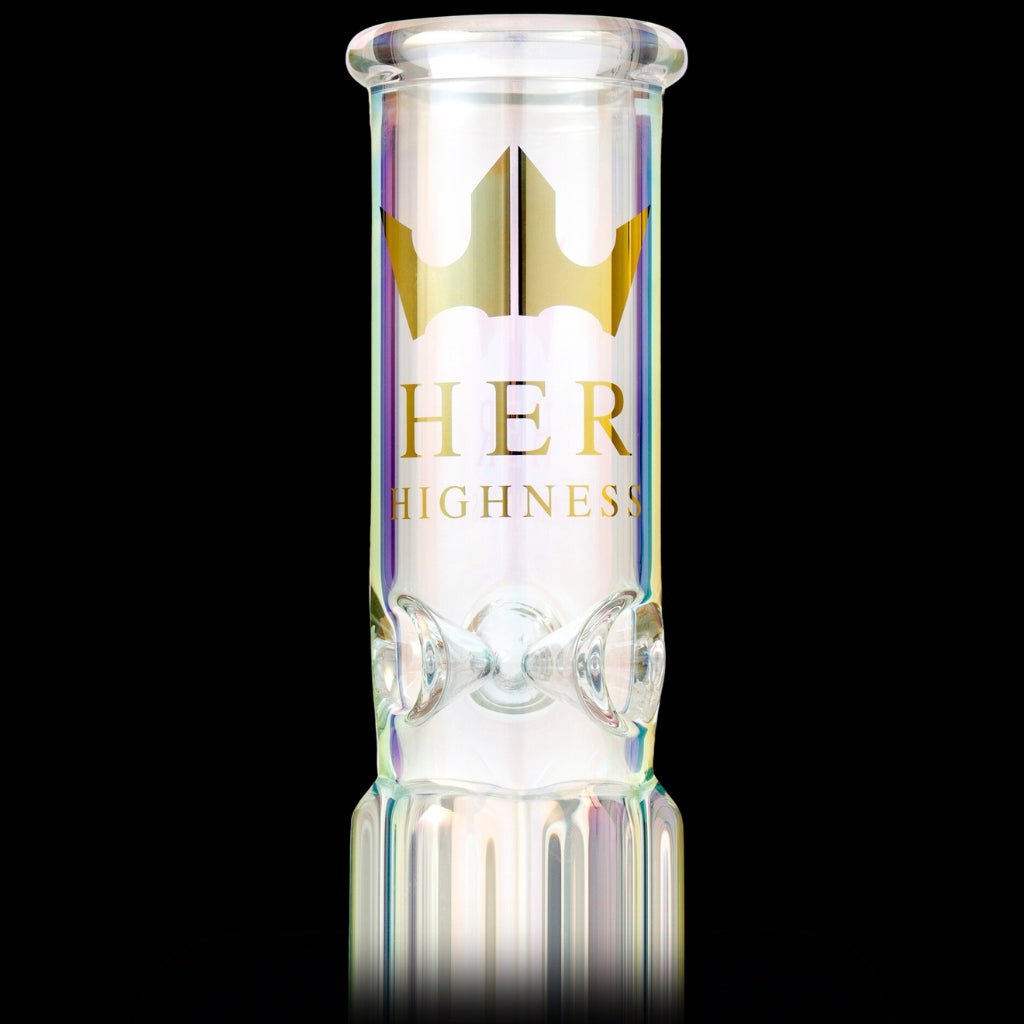 Her Highness III Glass Bong Neck Featuring Logo