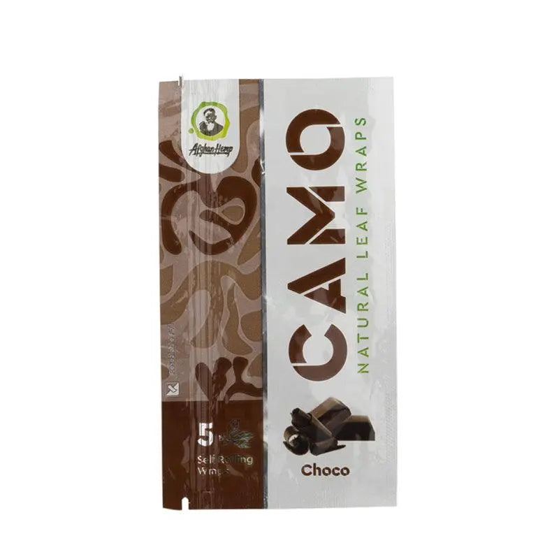 Afghan Hemp Camo Natural Leaf Wraps - Chocolate (5 Pack)-Single