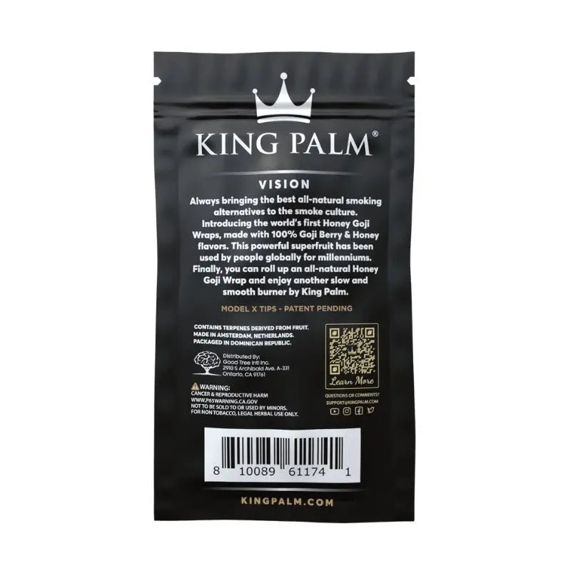 King Palm Flavoured Goji Wraps - Honey (4 Pack)-