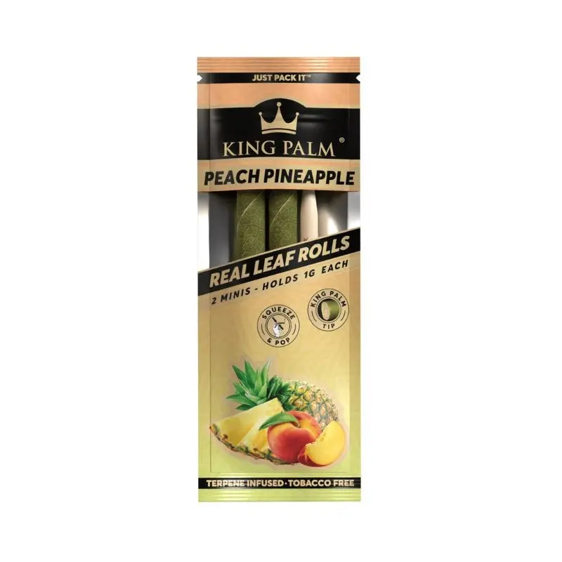 King Palm Flavoured Pre-Rolled Palm Leaf Cones Mini - Peach Pineapple (2 Pack)-