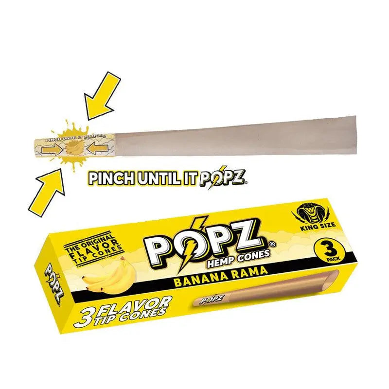 POPZ by King Palm Flavoured Pre-Rolled Hemp Cones (3 Pack)-BananaRama