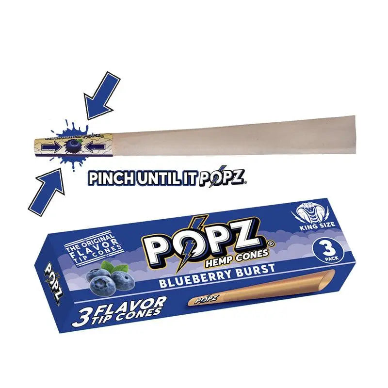POPZ by King Palm Flavoured Pre-Rolled Hemp Cones (3 Pack)-BlueberryBurst