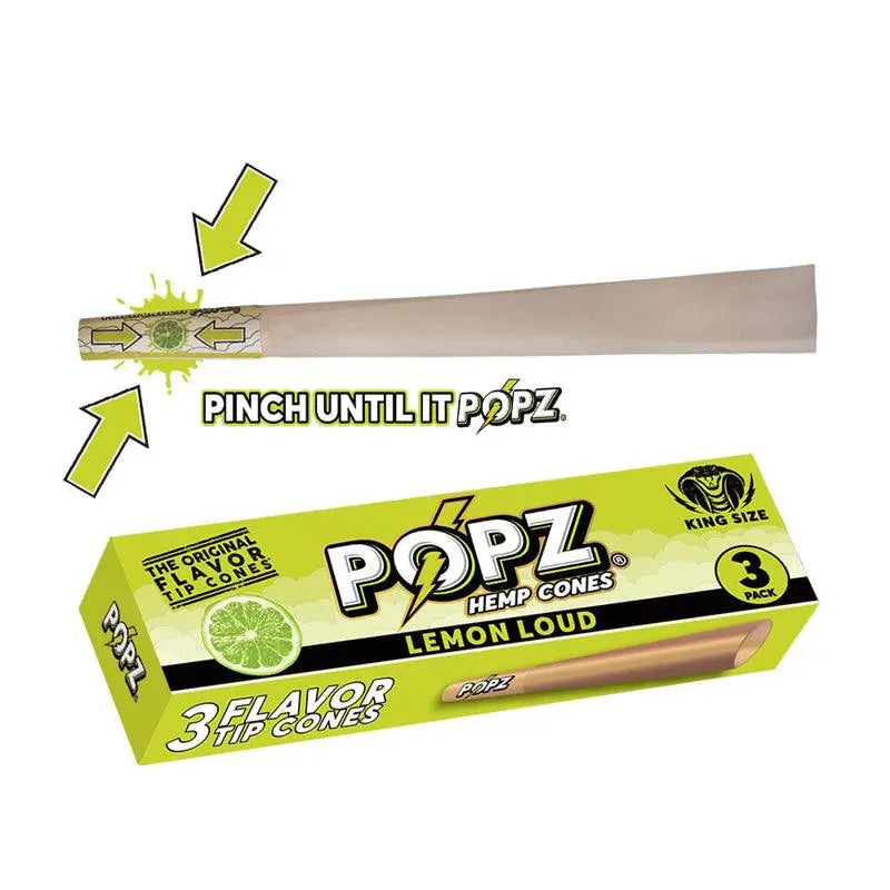 POPZ by King Palm Flavoured Pre-Rolled Hemp Cones (3 Pack)-LemonLoud