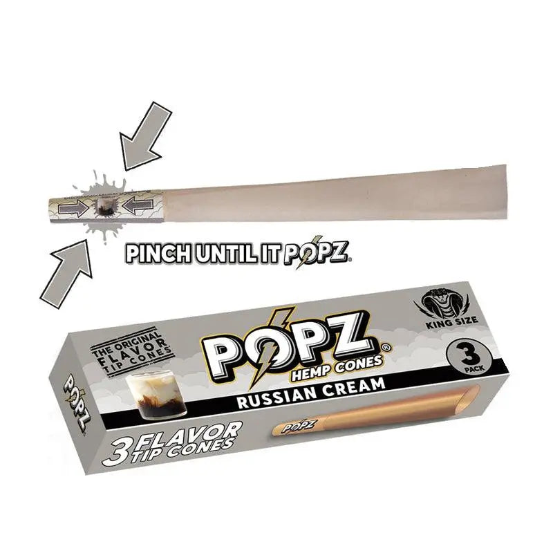 POPZ by King Palm Flavoured Pre-Rolled Hemp Cones (3 Pack)-RussianCream