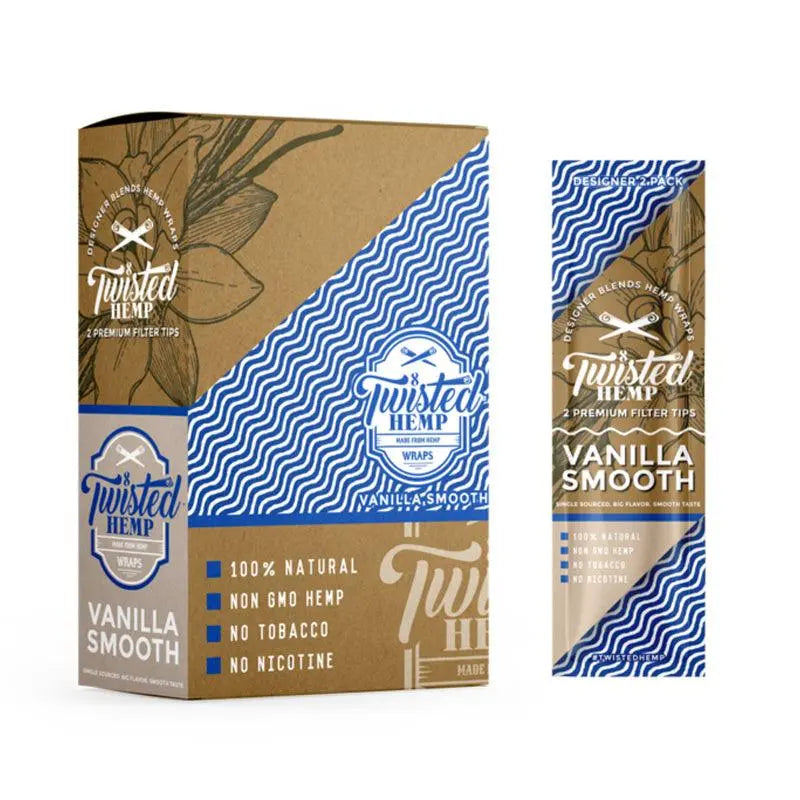 Twisted Hemp Flavoured Hemp Wraps - Vanilla Smooth (2 Pack)-Box15