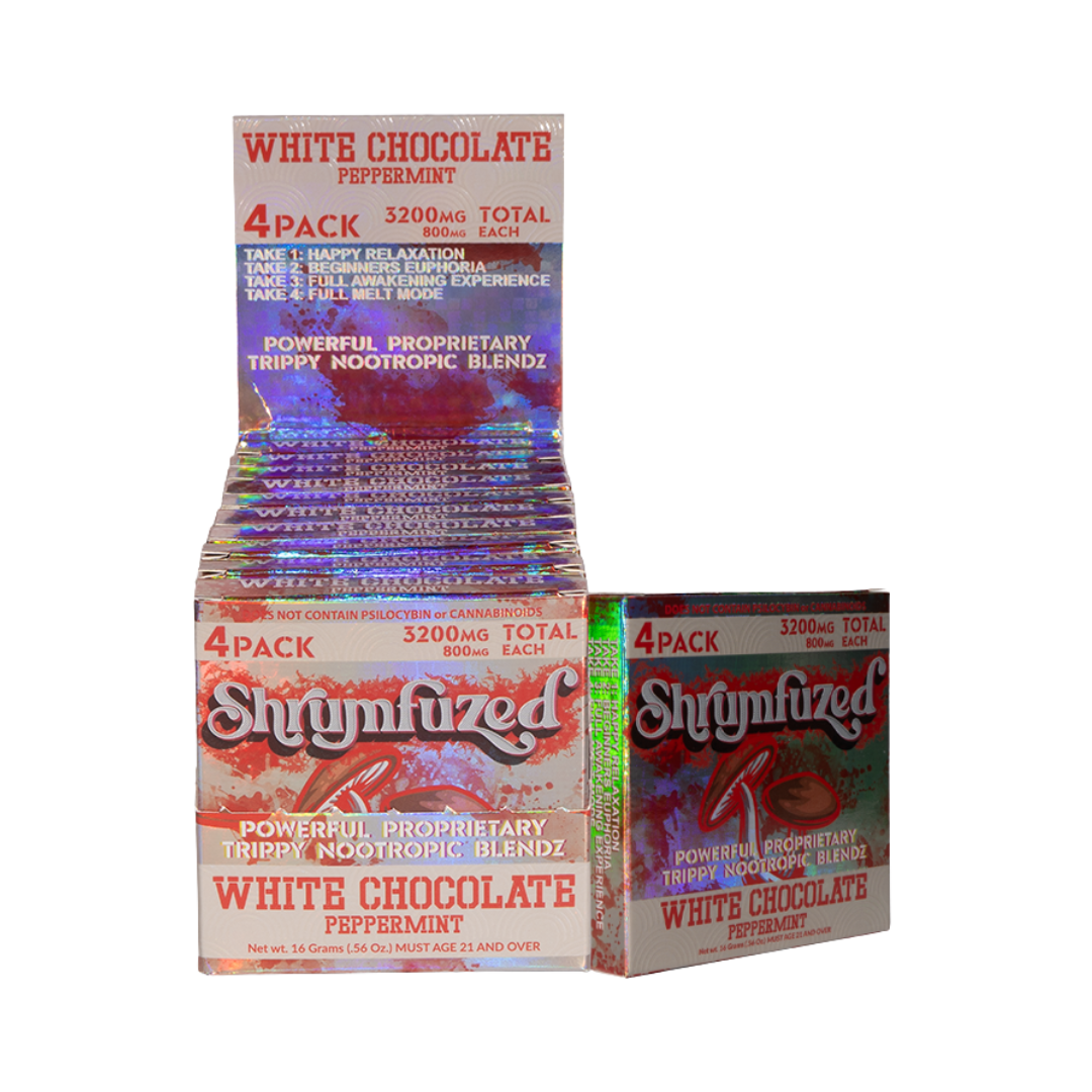 Shrumfuzed 4pk Chocolates 800mg – White Chocolate Peppermint-