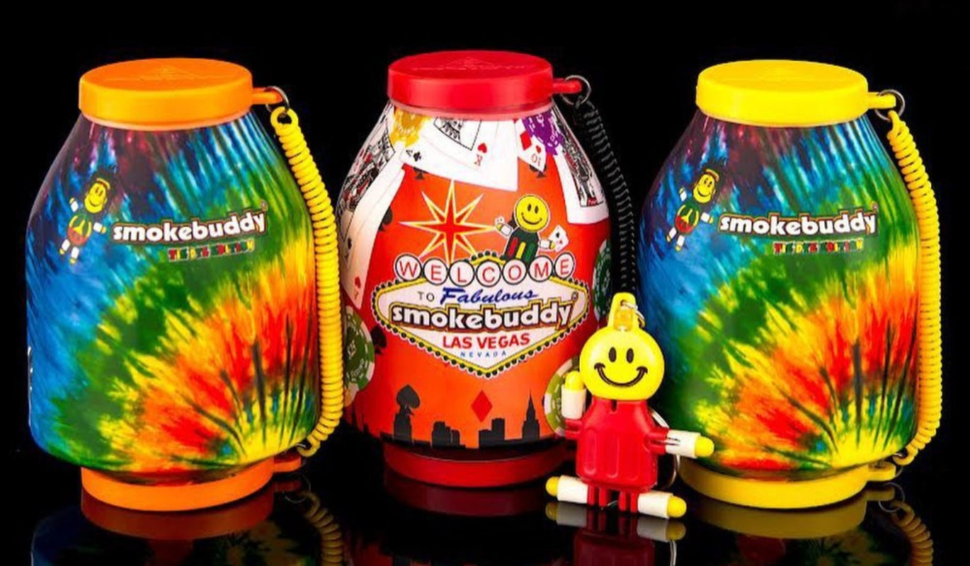 Three unique Smoke Buddy Personal Air Filter variations
