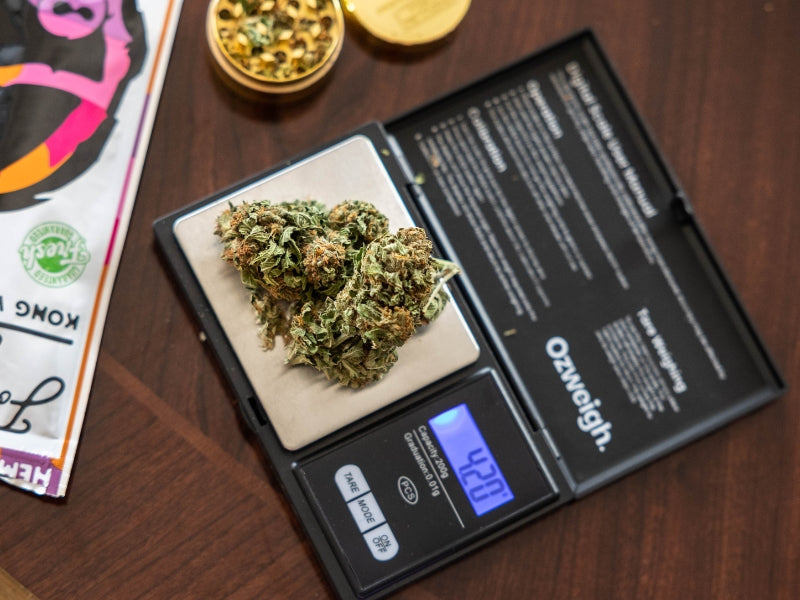 Weighing Cannabis On A Digital Scale