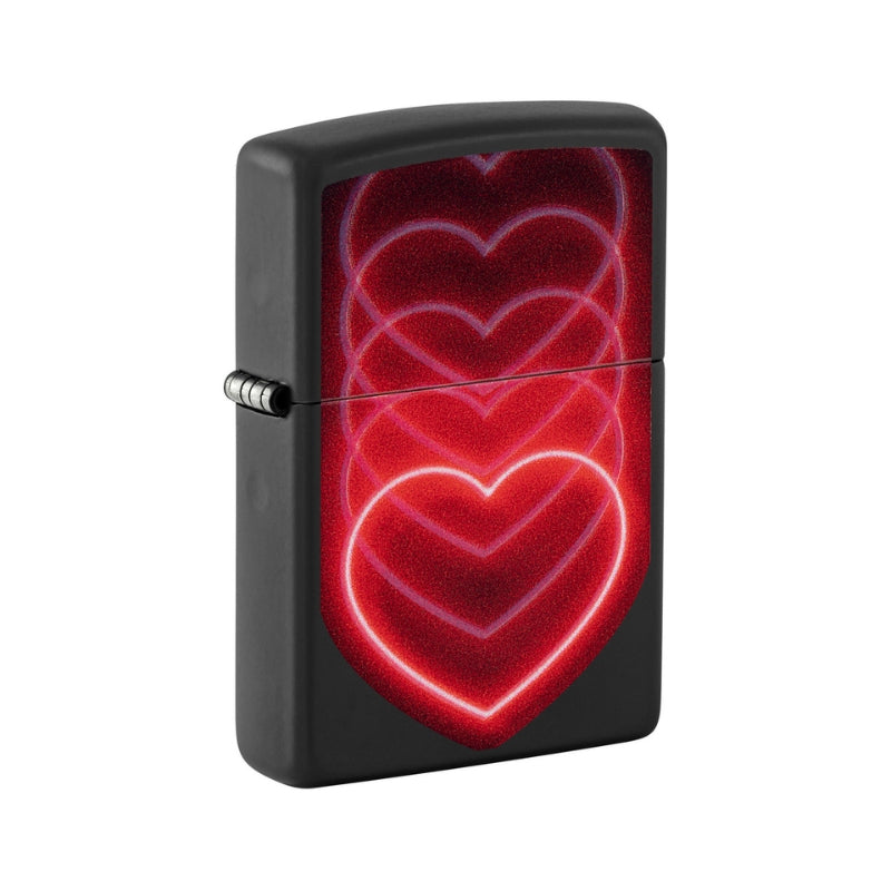 Zippo Hearts Matte Blacklight Lighter-