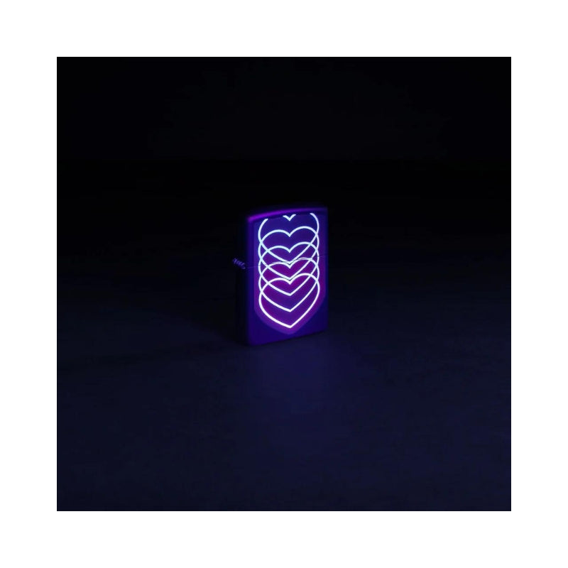 Zippo Hearts Matte Blacklight Lighter-
